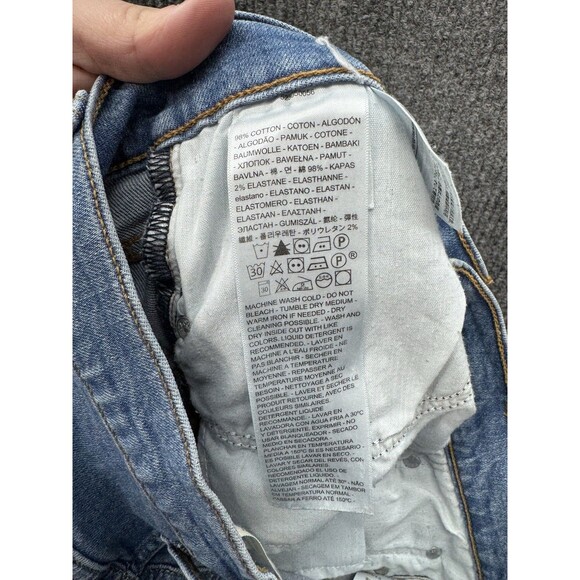 Levis Wedgie Skinny Jeans Womens 29 Blue Button Fly High Rise Denim Distressed - Picture 6 of 12